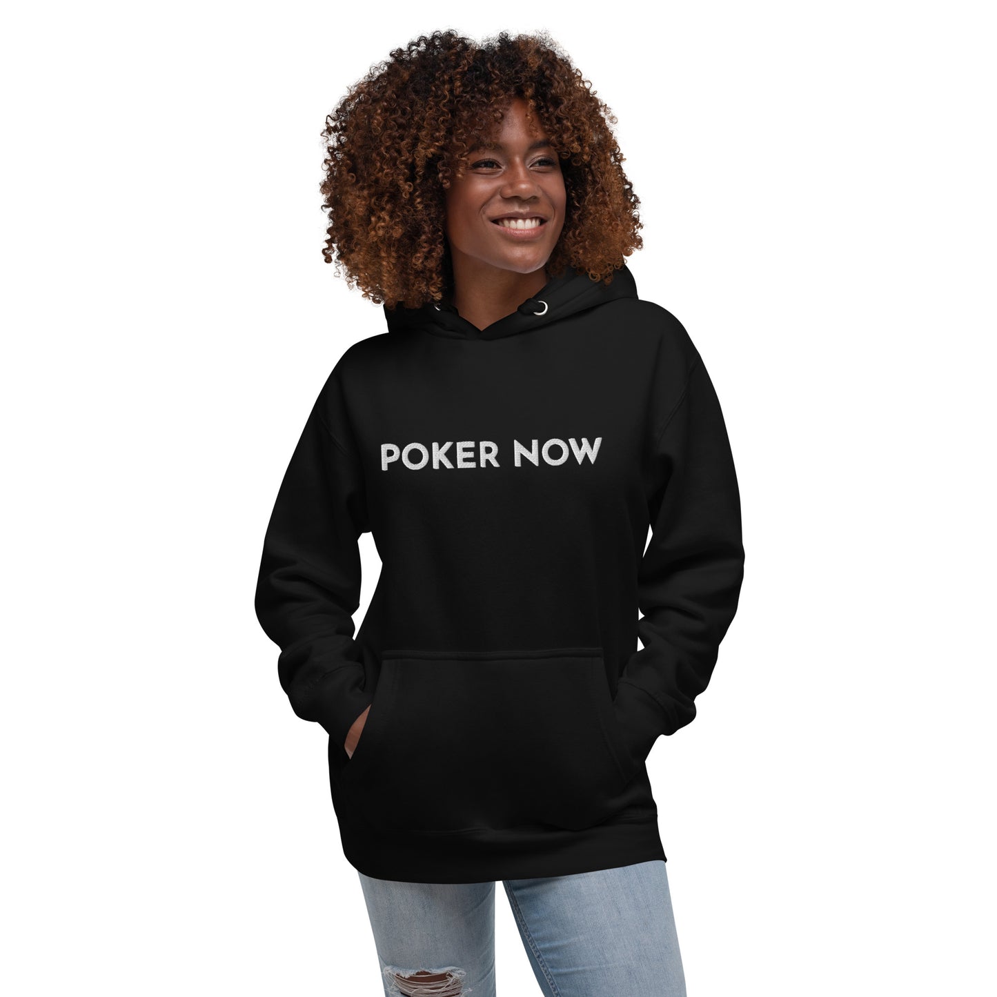 Premium Embroidered Poker Now Hoodie