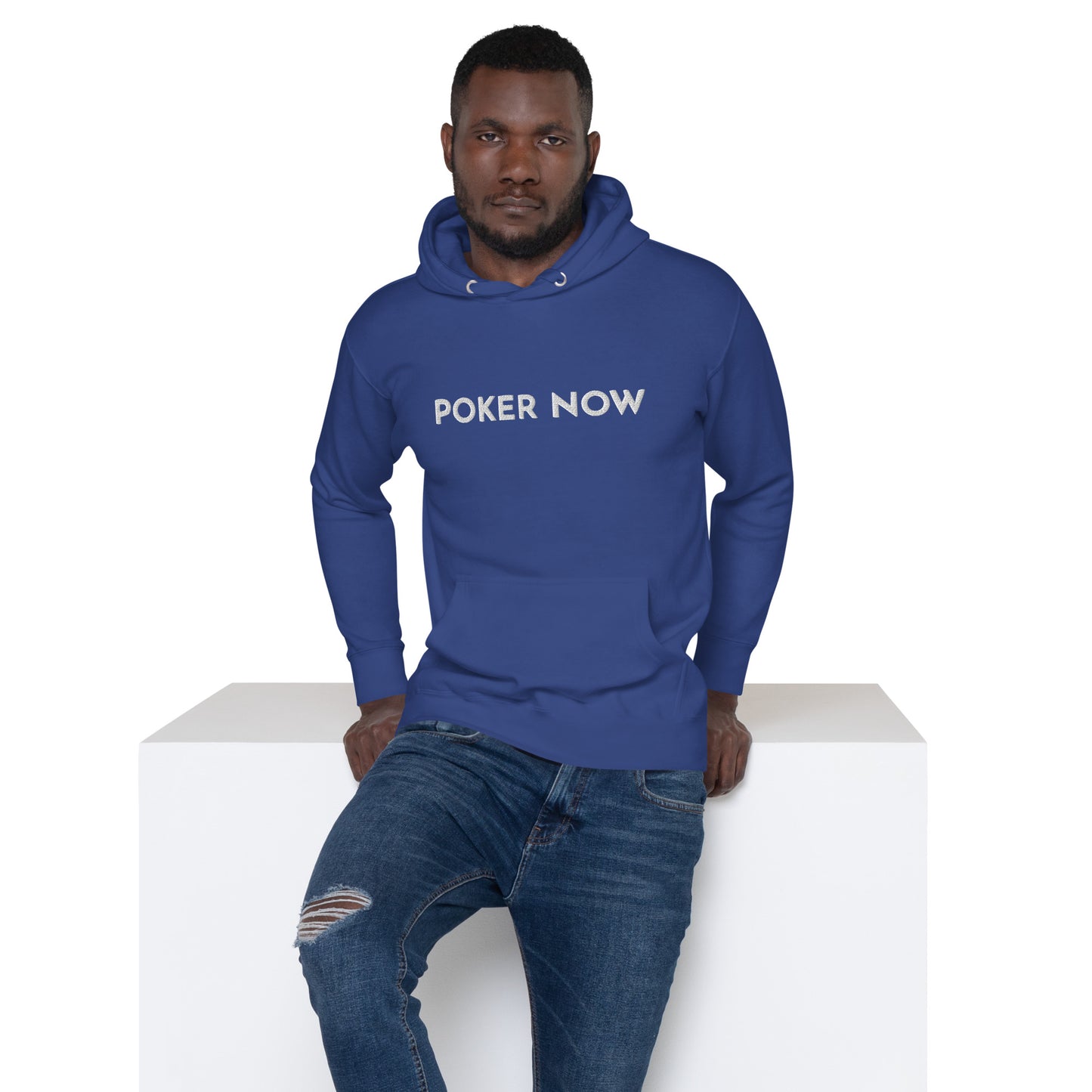 Premium Embroidered Poker Now Hoodie